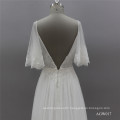 Free Shipping White Scoop Vestidos De Novia Floor Length A Line Long Sleeve Lace Wedding Dresses